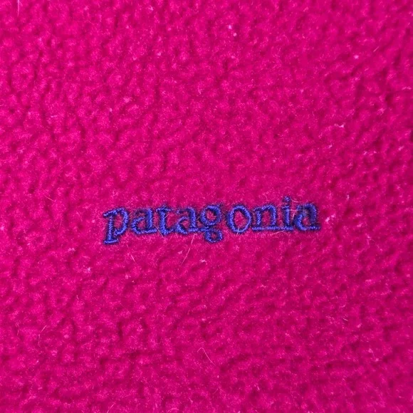 Patagonia Synchilla Vest USA 90s Red Selkirk Glacier Guide Patch Vintage Fleece